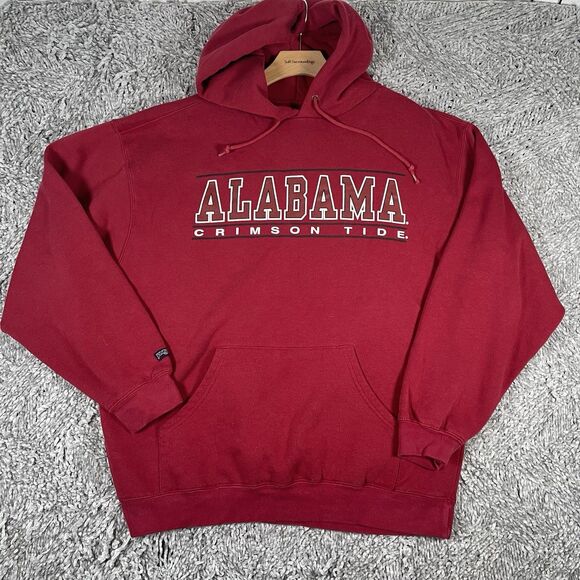 ALABAMA CRIMSON TIDE HOODIE MEN'S LARGE JANSPORT NCAA ACTIVEWEAR COLLEGIATE RED - Picture 1 of 5